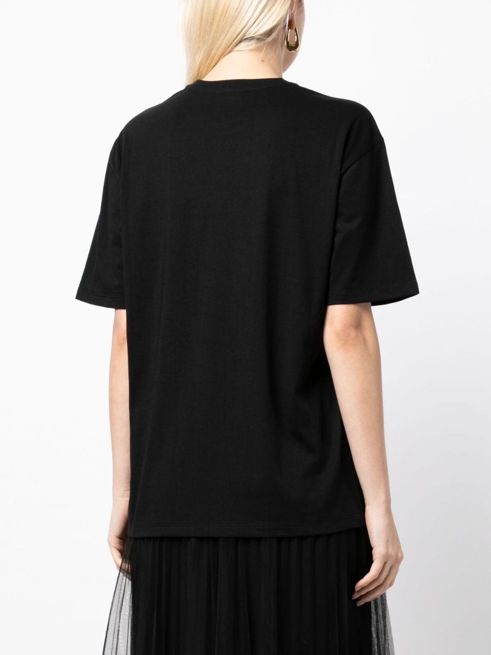 Shop Alexander Mcqueen Logo-print Cotton T-shirt In 黑色