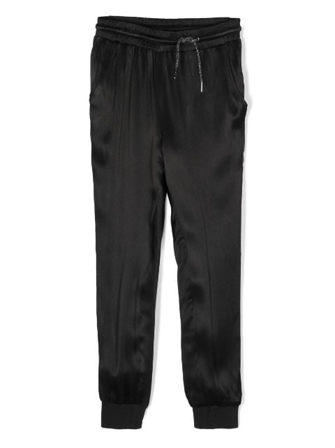 Karl Lagerfeld Kids pants satinados con cordones en la pretina