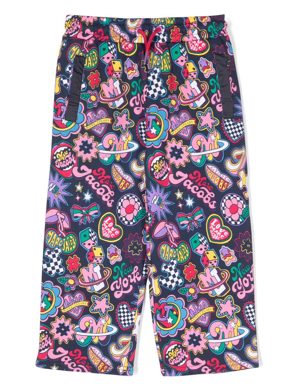 Shop Marc Jacobs Patches-print Cotton Trousers In Purple