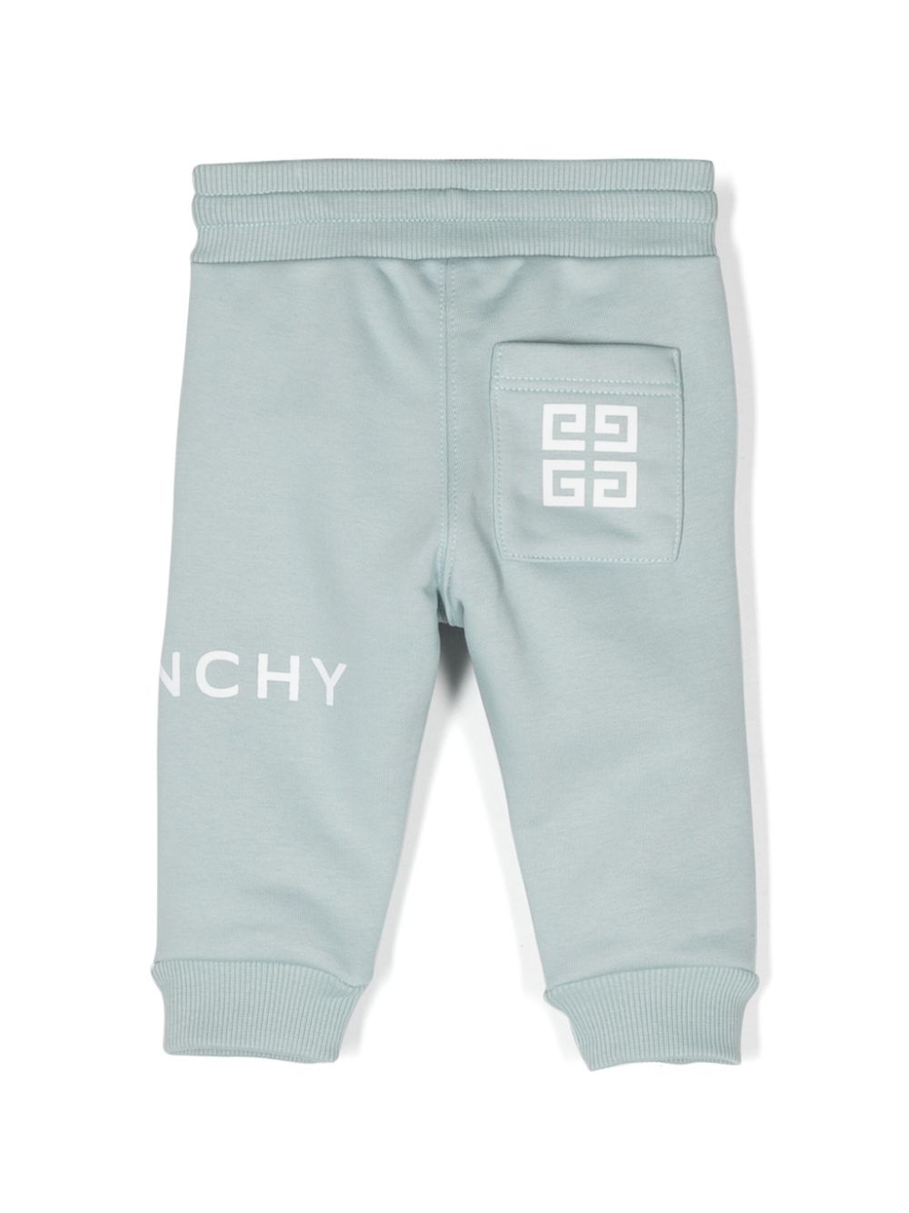 Shop Givenchy Logo-print Drawstring Trousers In Blue