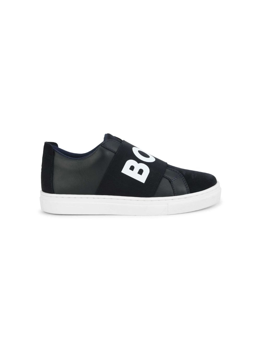 BOSS Kidswear logo-print slip-on sneakers - Zwart