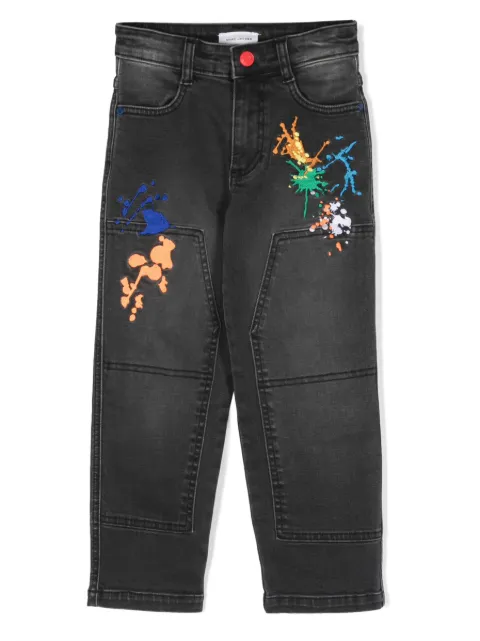 Marc Jacobs Kids jeans rectos con bordado de mancha de pintura