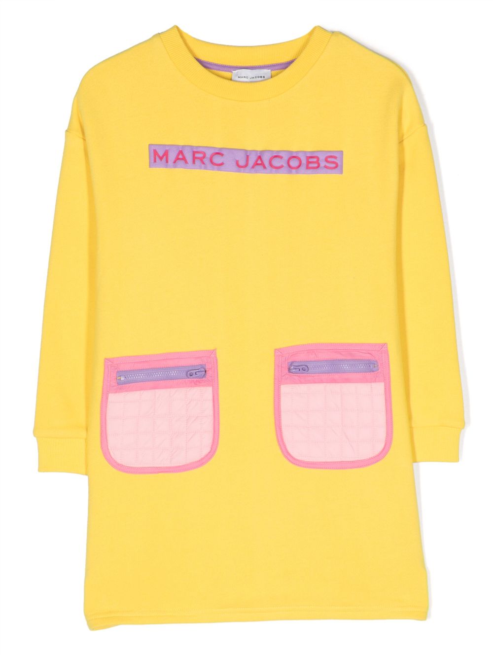 Marc Jacobs Kids logo-patch cotton dress - Yellow