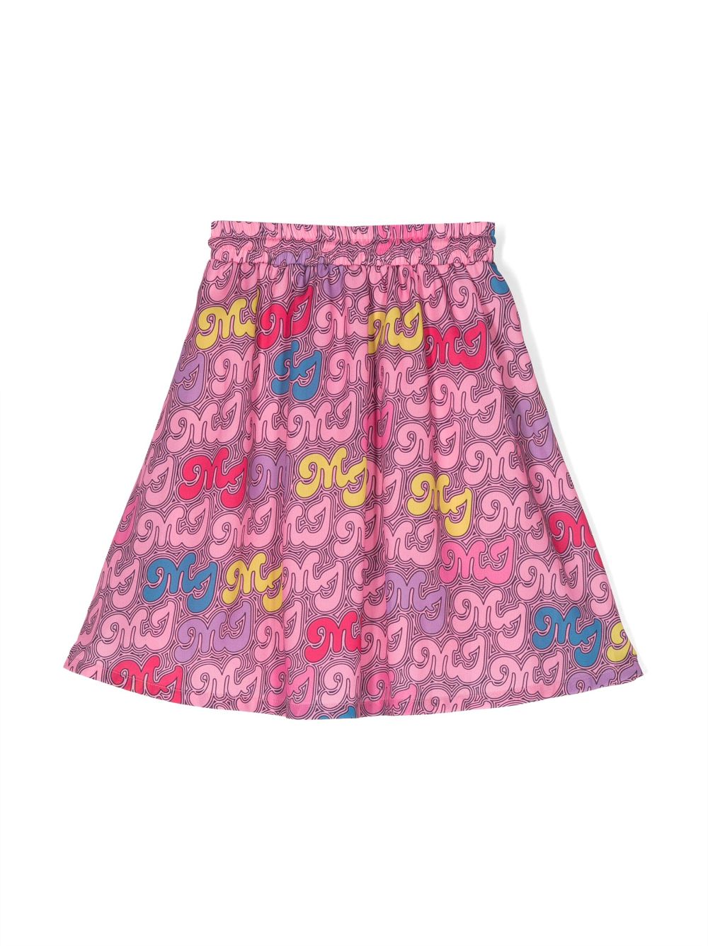Shop Marc Jacobs Monogram-pattern Pleated Skirt In Pink