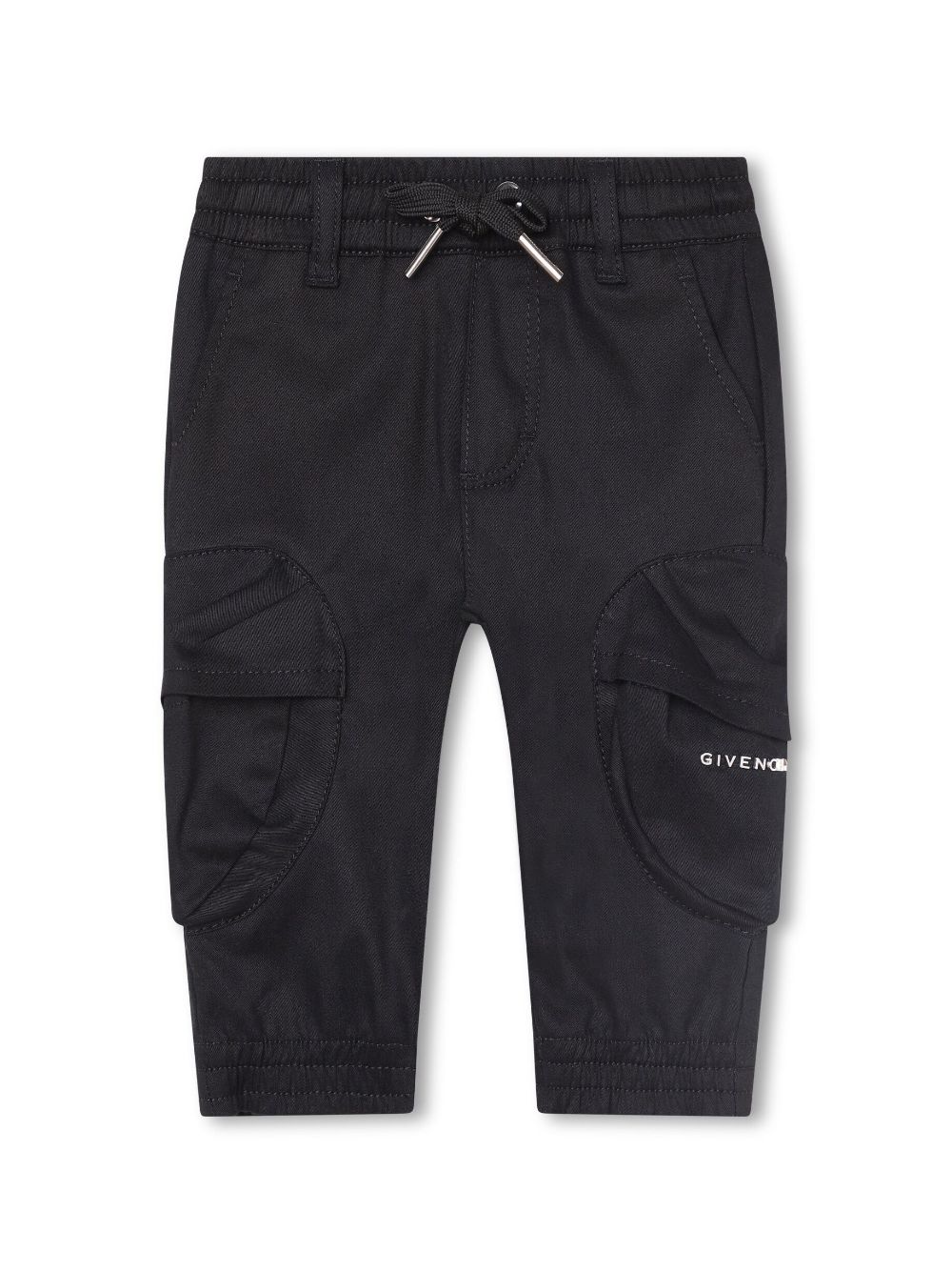 givenchy kids pantalon cargo à patch logo - noir