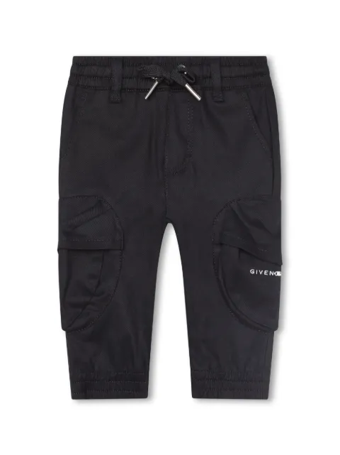 Givenchy Kids logo-plaque drawstring cargo trousers 