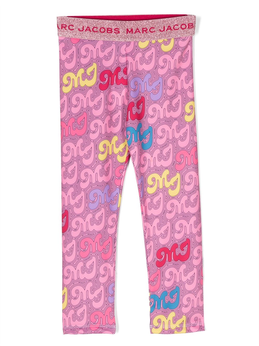 marc jacobs kids legging à motif monogrammé - rose