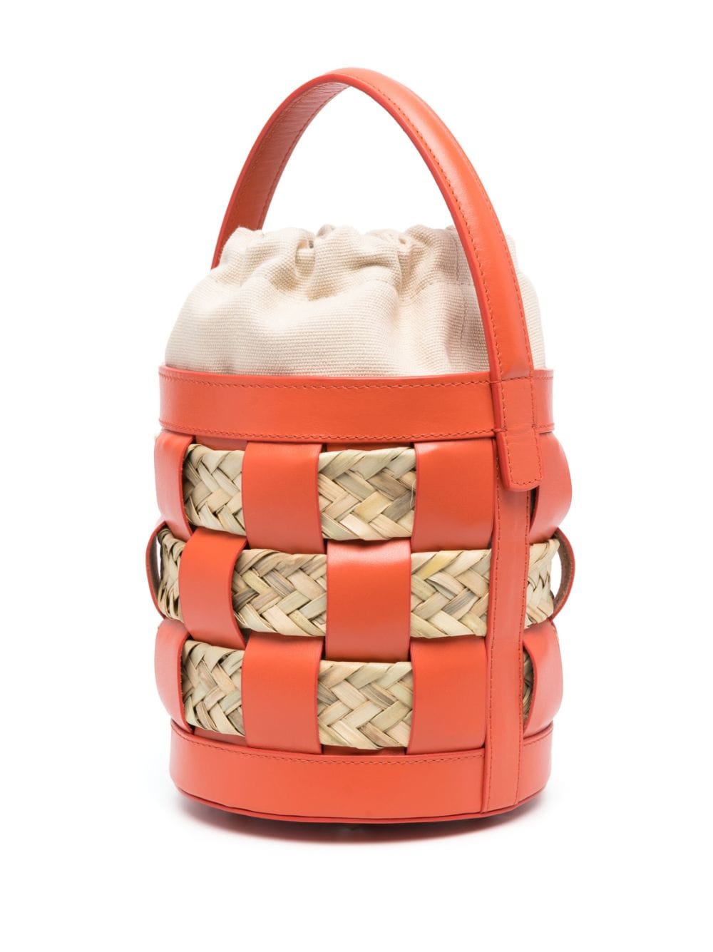 Shop Hereu Small Galleda Leather Bucket Bag In Orange