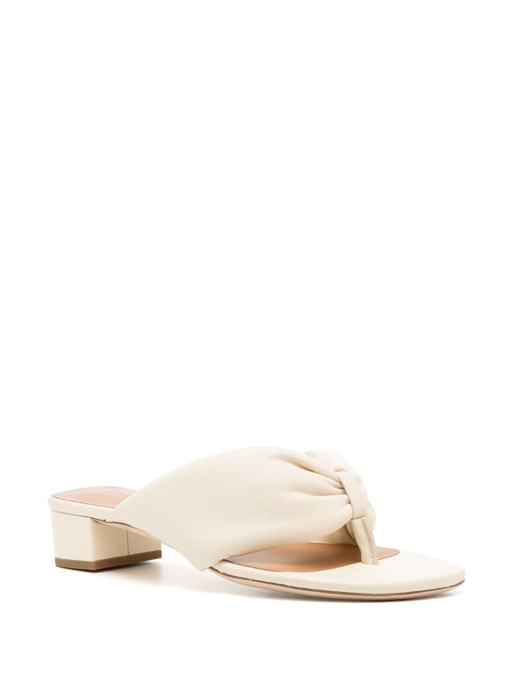 Shop Staud Dahlia 25mm Leather Sandals In White