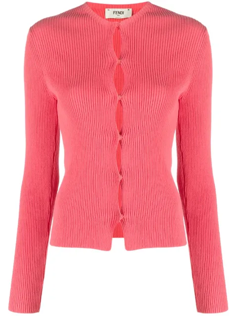 FENDI ribbed-knit cotton-blend cardigan