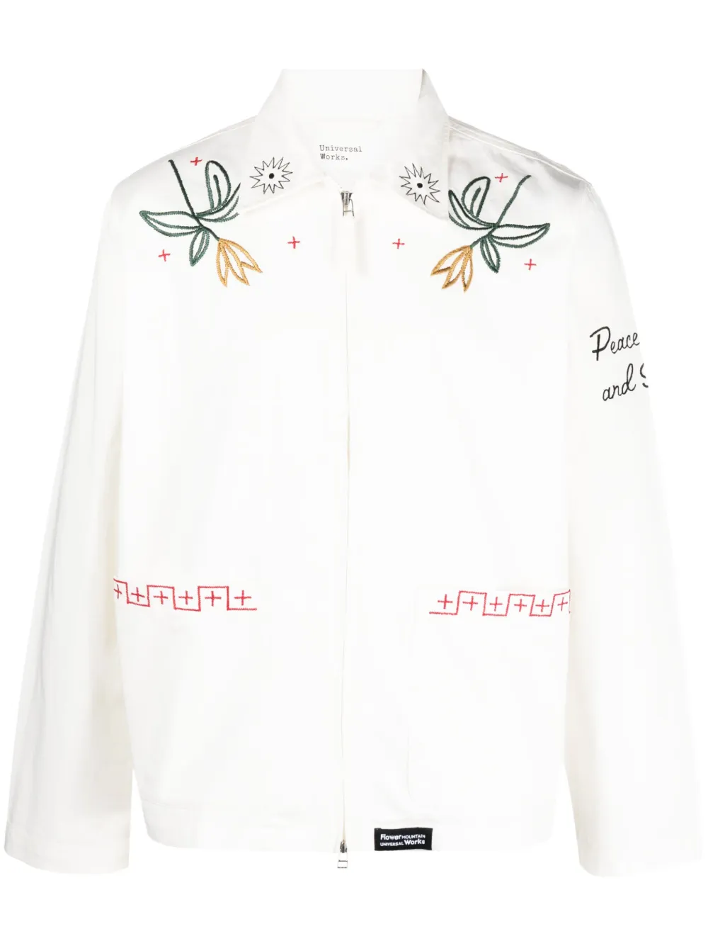 UNIVERSAL WORKS EMBROIDERED COTTON SHIRT JACKET