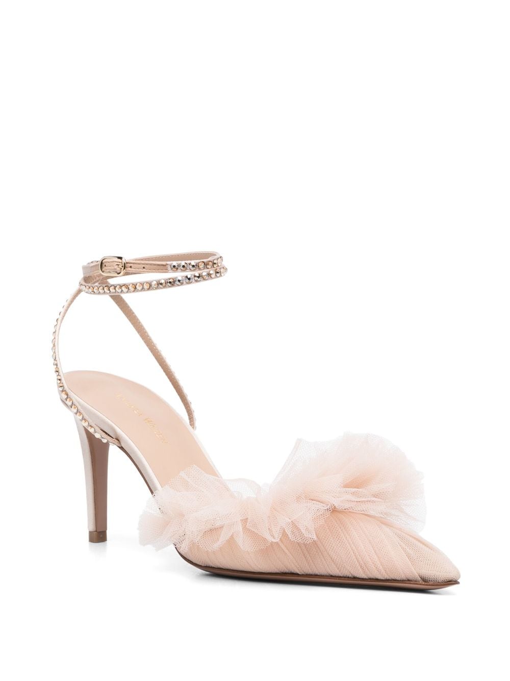 Andrea Wazen Franca pumps met tule - Beige