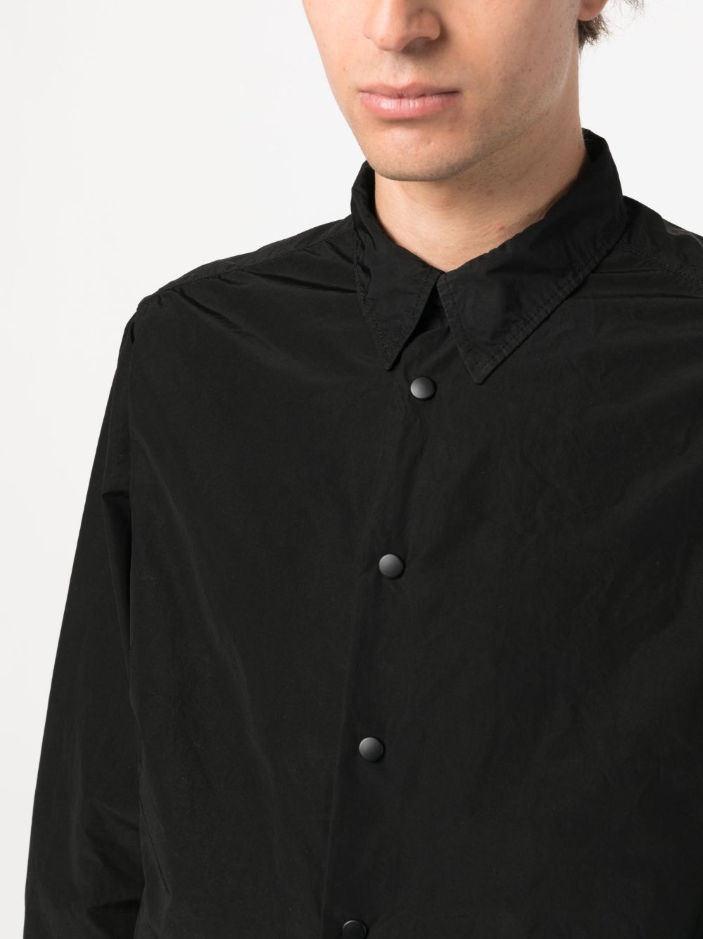 Shop Aspesi Long-sleeved Buttoned Shirt In Black