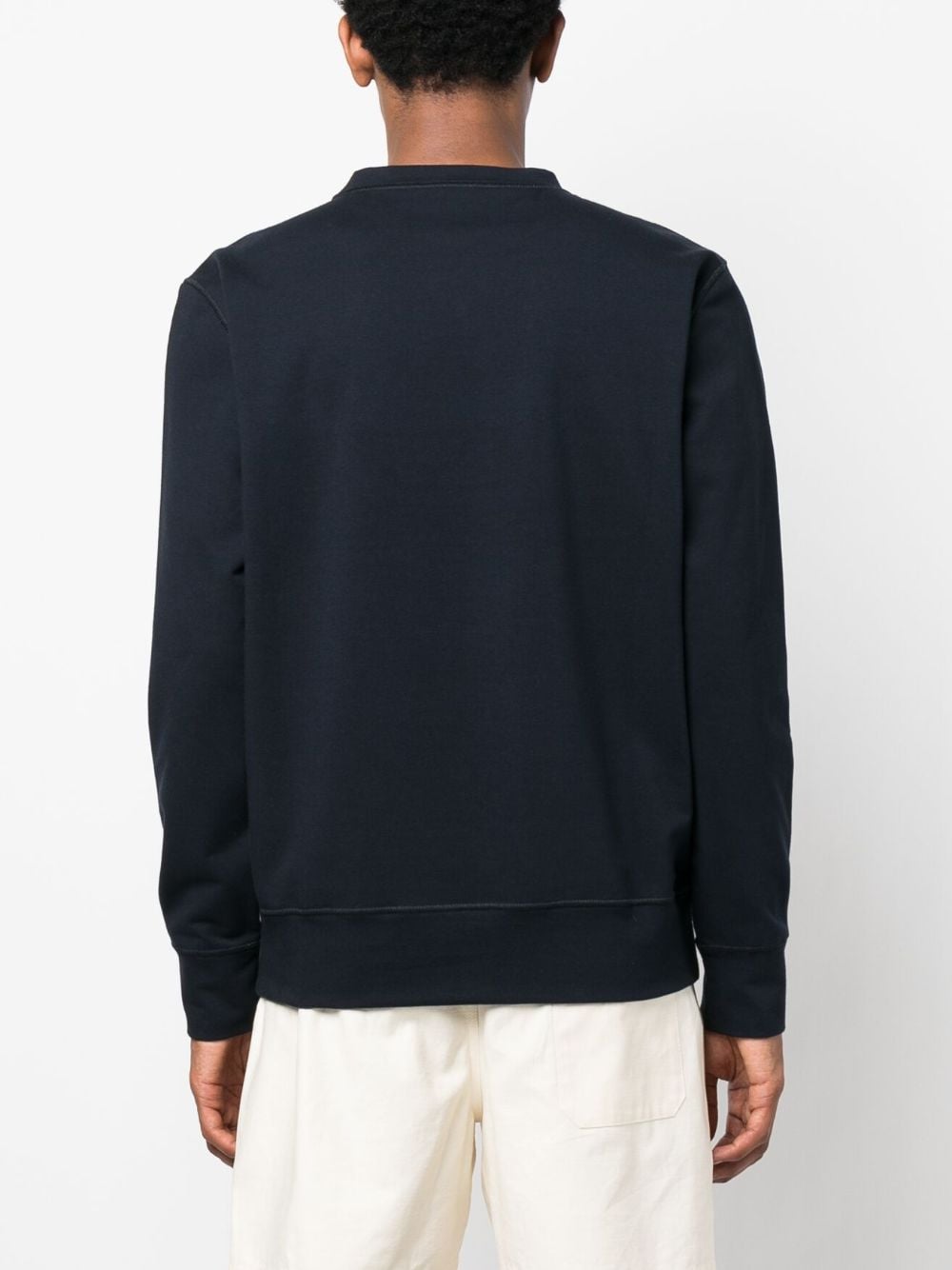 Shop Kiton Logo-print Cotton Sweatshirt In Blue