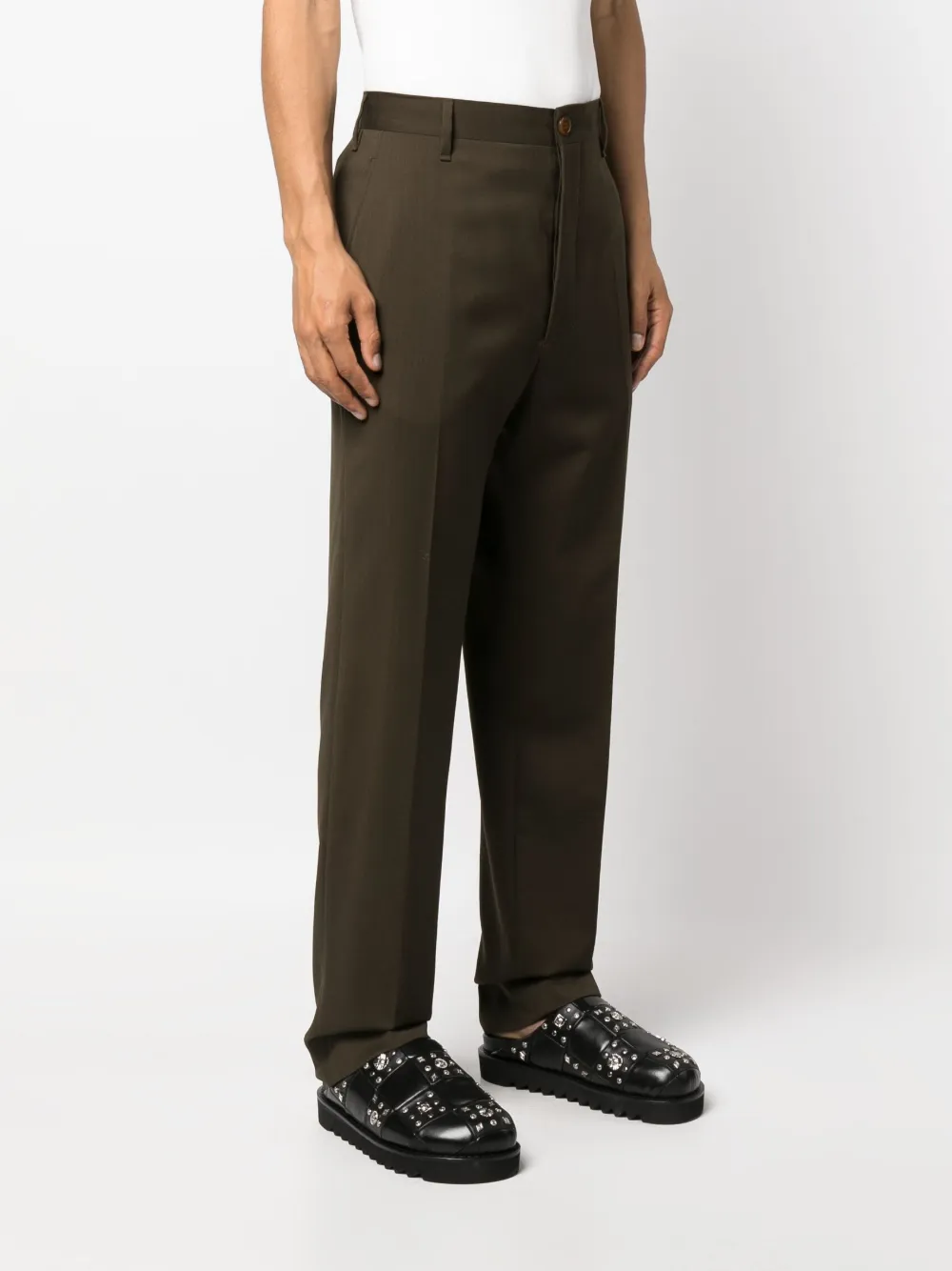 Shop Vivienne Westwood Straight-leg Tailored Trousers In Green