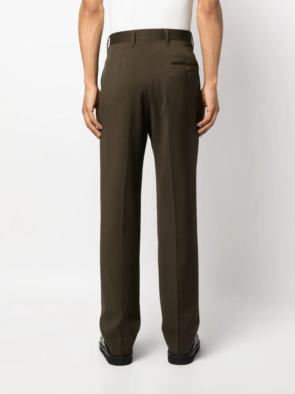 Shop Vivienne Westwood Straight-leg Tailored Trousers In Green