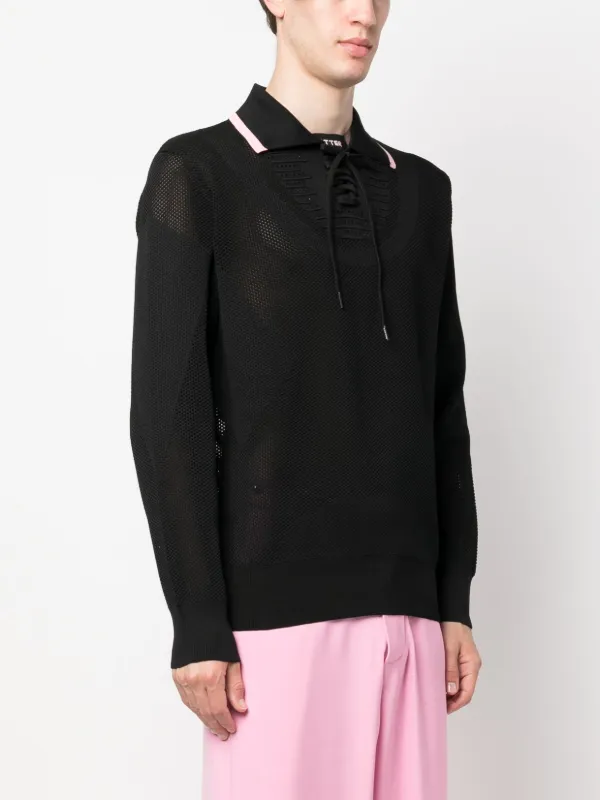 Botter レースアップ ニットポロシャツ | ブラック | FARFETCH JP 