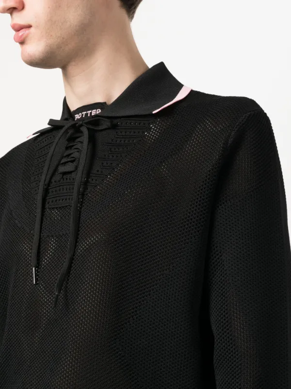 Botter レースアップ ニットポロシャツ | ブラック | FARFETCH JP 