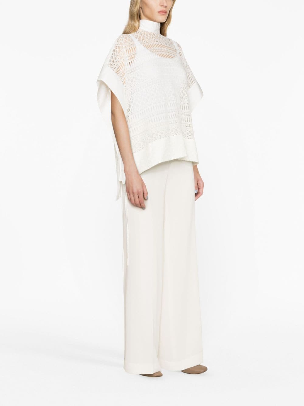 Shop Eudon Choi Bastia Outer Crochet Jacket In White