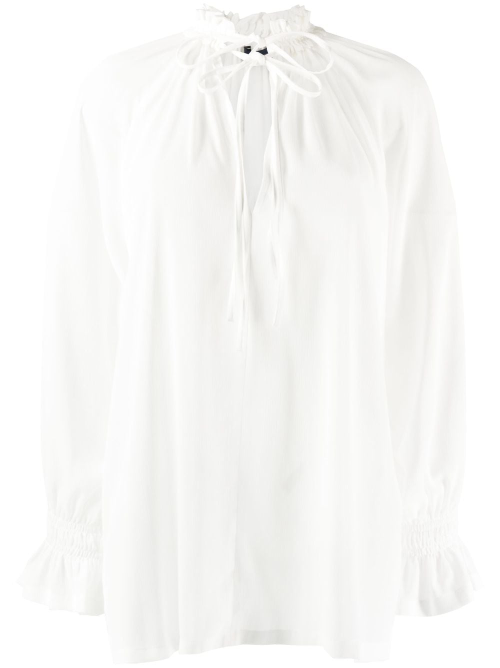 Eudon Choi Belfort ruffle-collar long-sleeve top - White