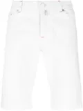 Kiton logo-patch denim shorts - White