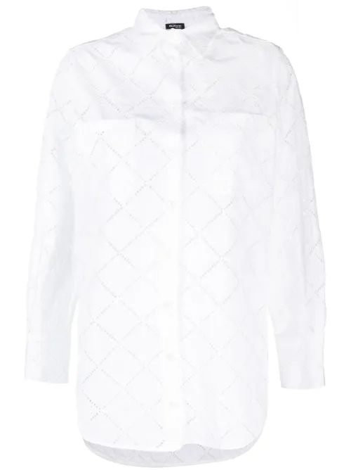 Chemise à détails de perforations - Kiton - Modalova