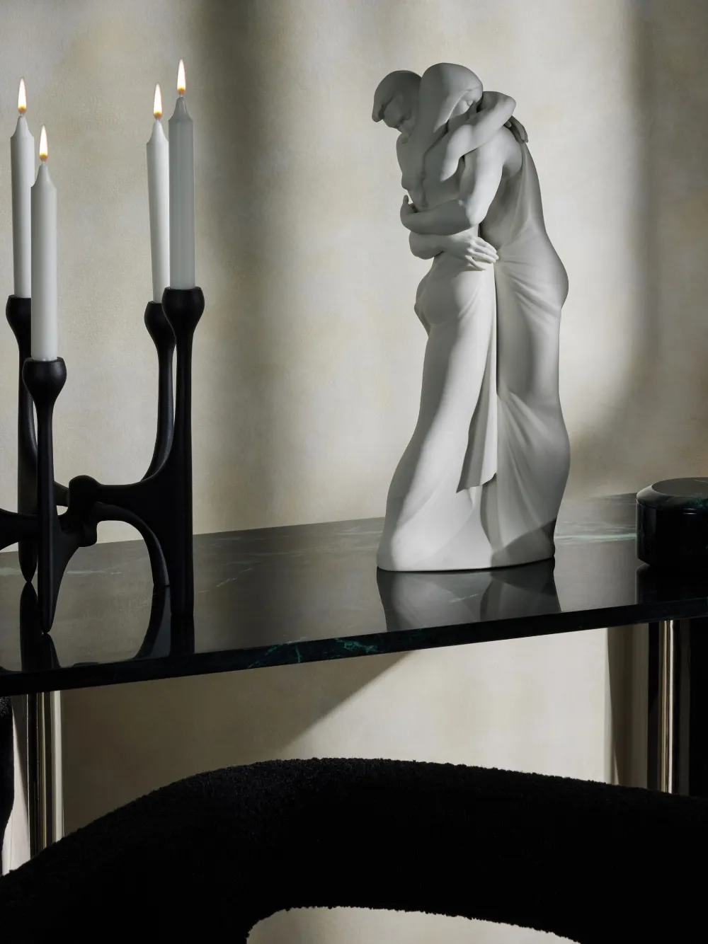 Lladrò Just You And Me Matte Porcelain Sculpture (49cm X 19cm) In White