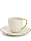 VILLARI Peacock porcelain coffee cup and saucer set - White