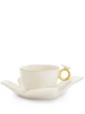 VILLARI Butterfly porcelain tea cup - White