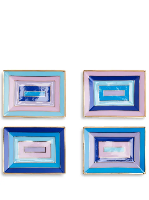 Jonathan Adler Geometric-pattern porcelain tray set