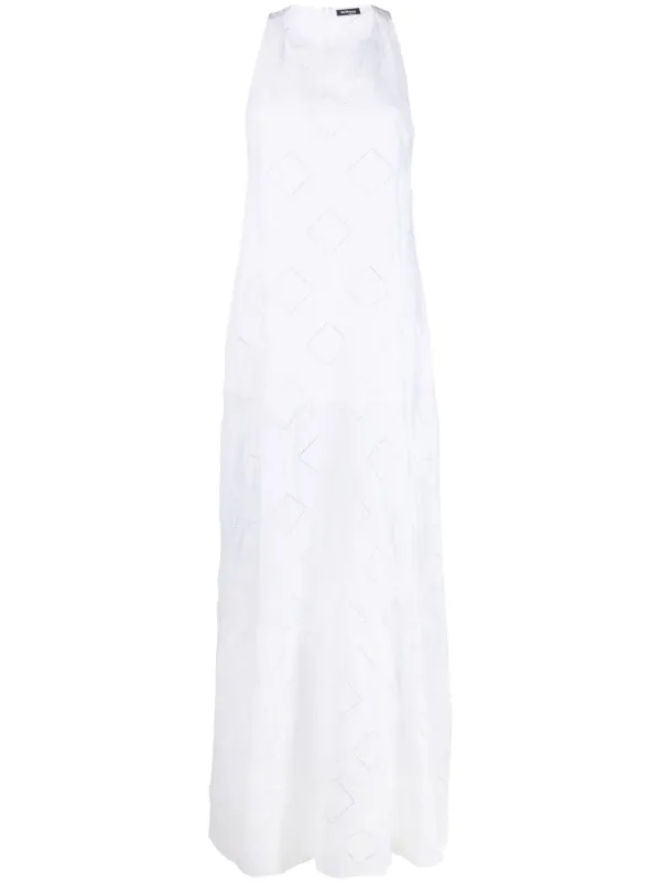 Kiton perforated-detailed Maxi Dress | White | FARFETCH IN