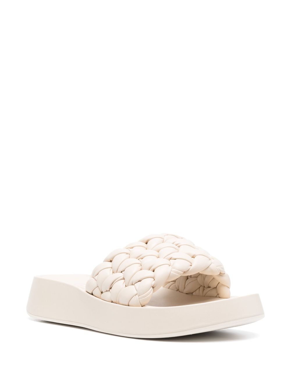 Ash Victoria braided leather slides - Beige