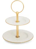 VILLARI Peacock two-tier cake stand (21cm x 26cm) - White