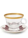 VILLARI Peacock cappuccino cup and saucer set - White