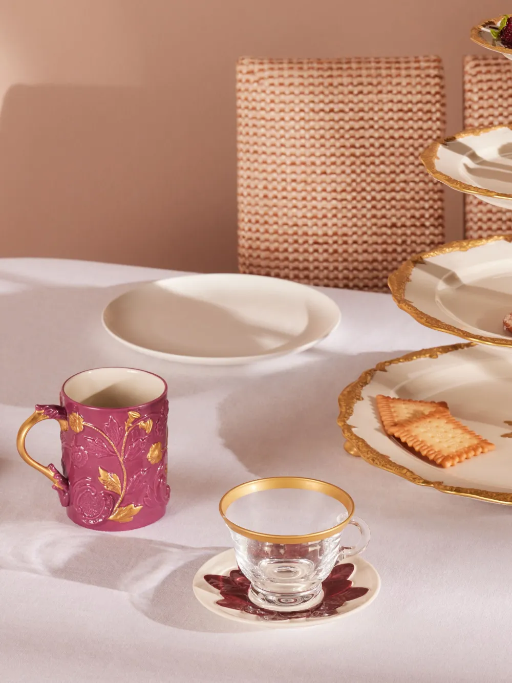 Shop Villari Peacock Cappuccino Cup And Saucer Set In White