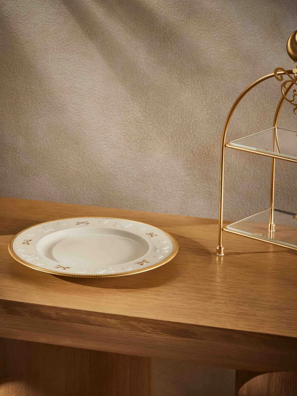 Villari Porcelain Engraved-butterfly Dessert Plate In 白色