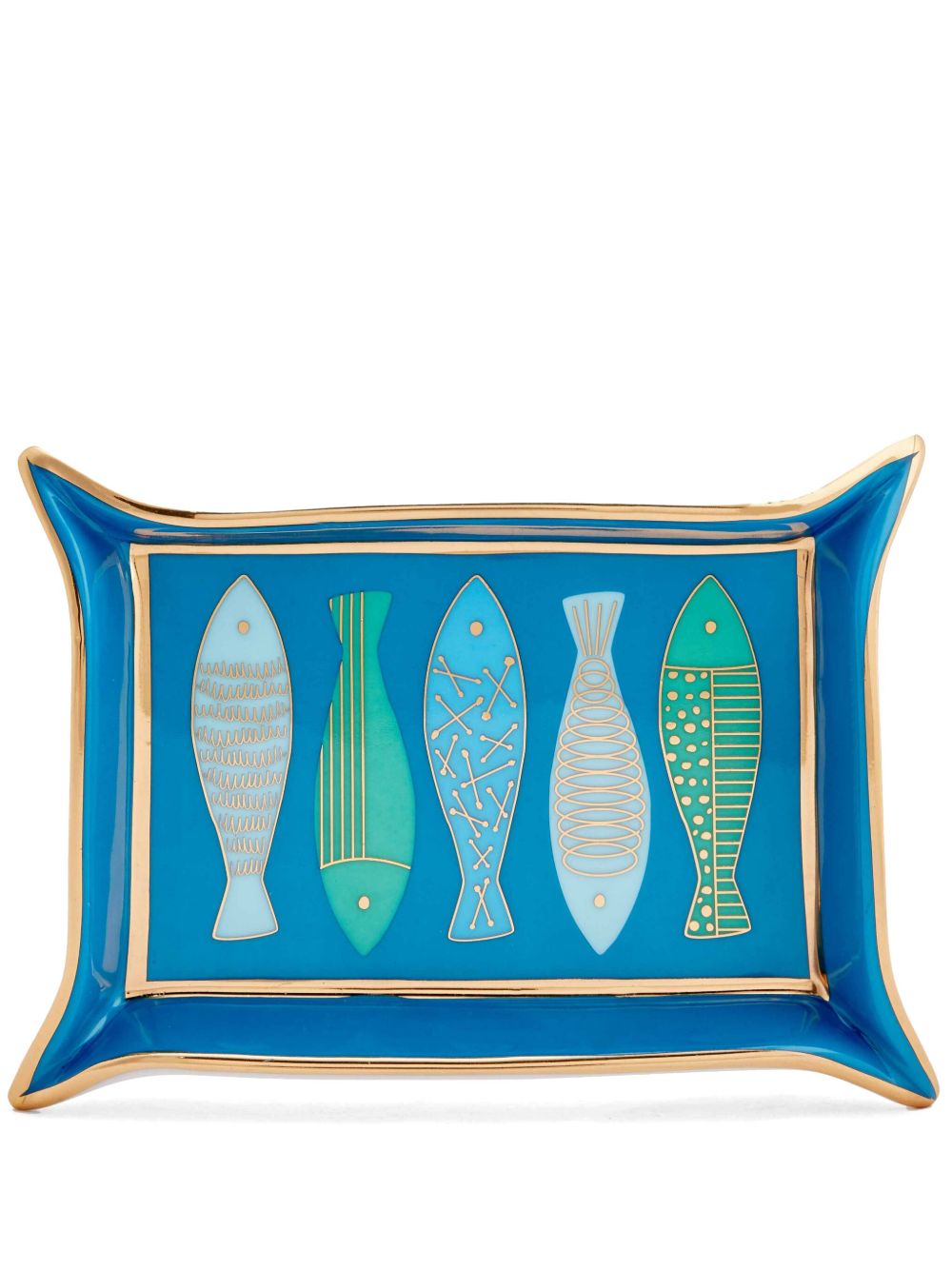 Jonathan Adler Fish-print valet tray - Blue