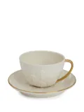 VILLARI Peacock tea cup and saucer - White