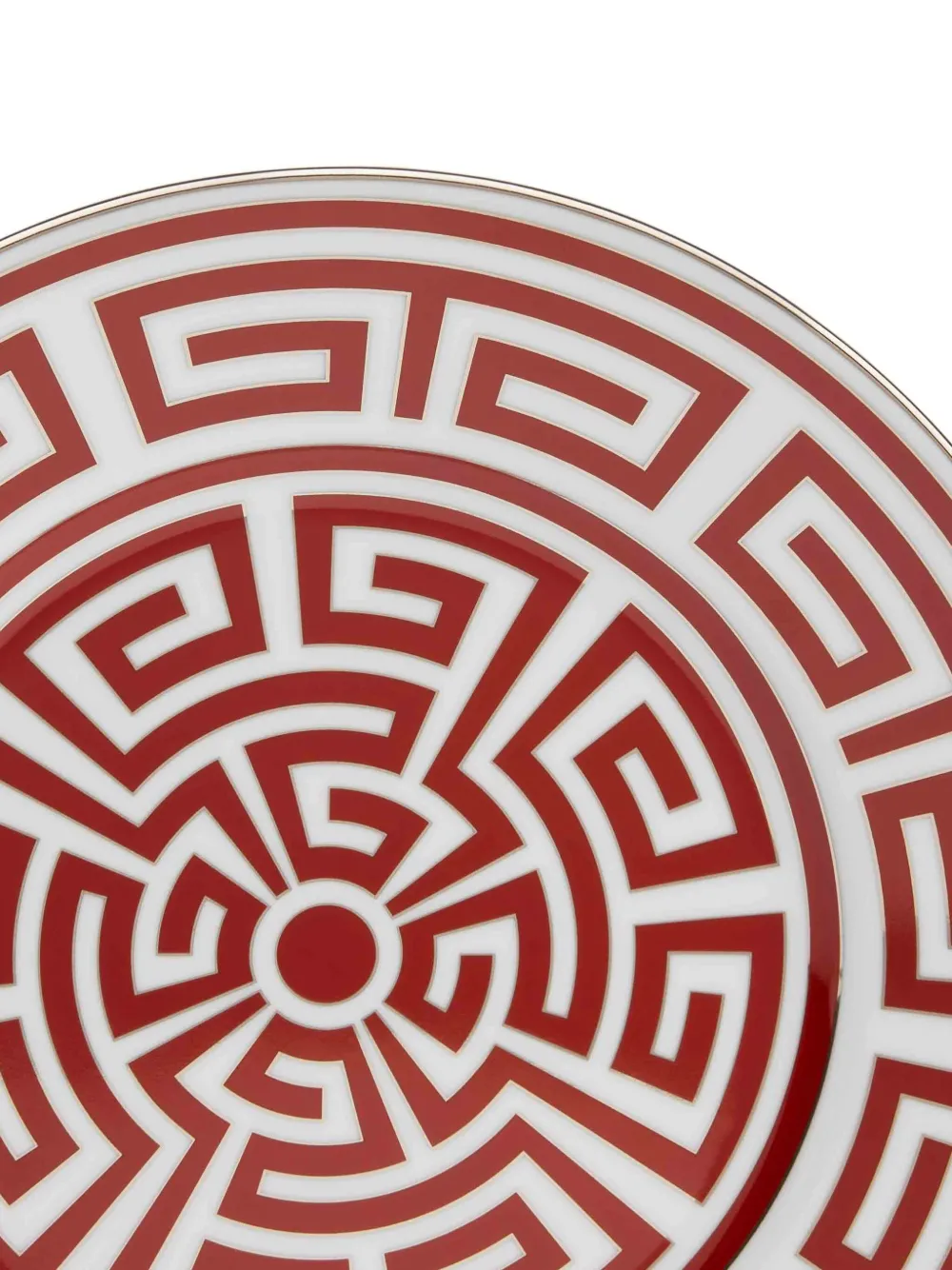 Ginori 1735 Labirinto Scarlatto Porcelain Plate In Pattern