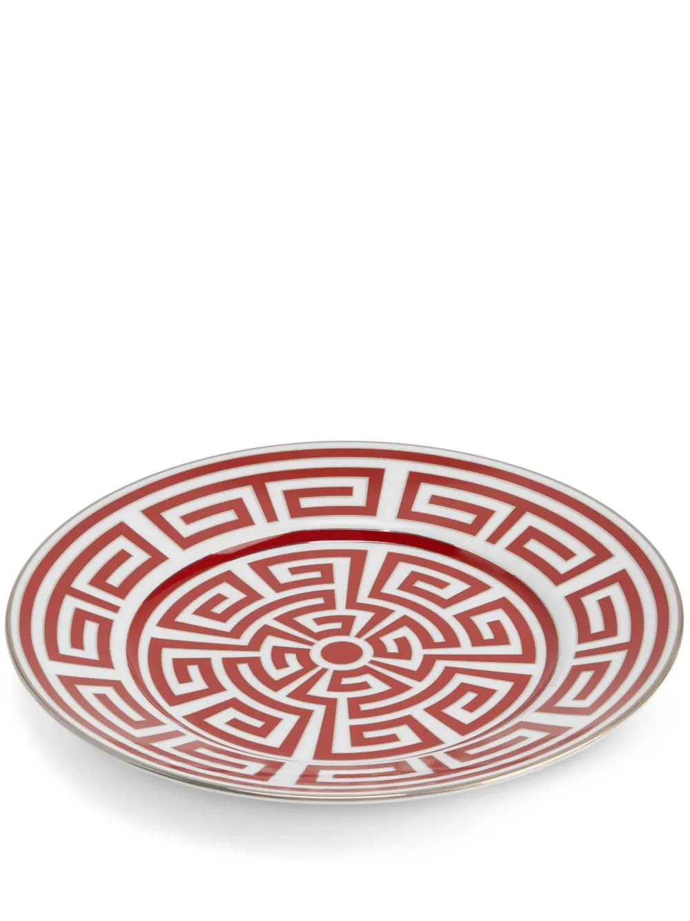 Ginori 1735 Labirinto Scarlatto Porcelain Plate In Pattern