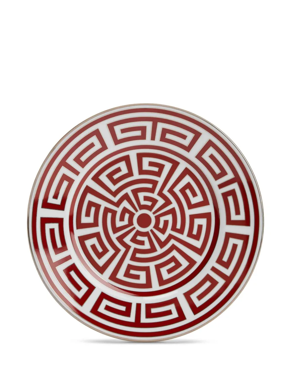 Ginori 1735 Labirinto Scarlatto Porcelain Plate In Pattern
