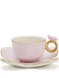 VILLARI Butterfly porcelain tea cup - Pink