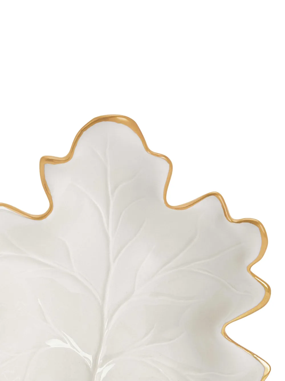 VILLARI small Autumn fig leaf trinket dish - Wit