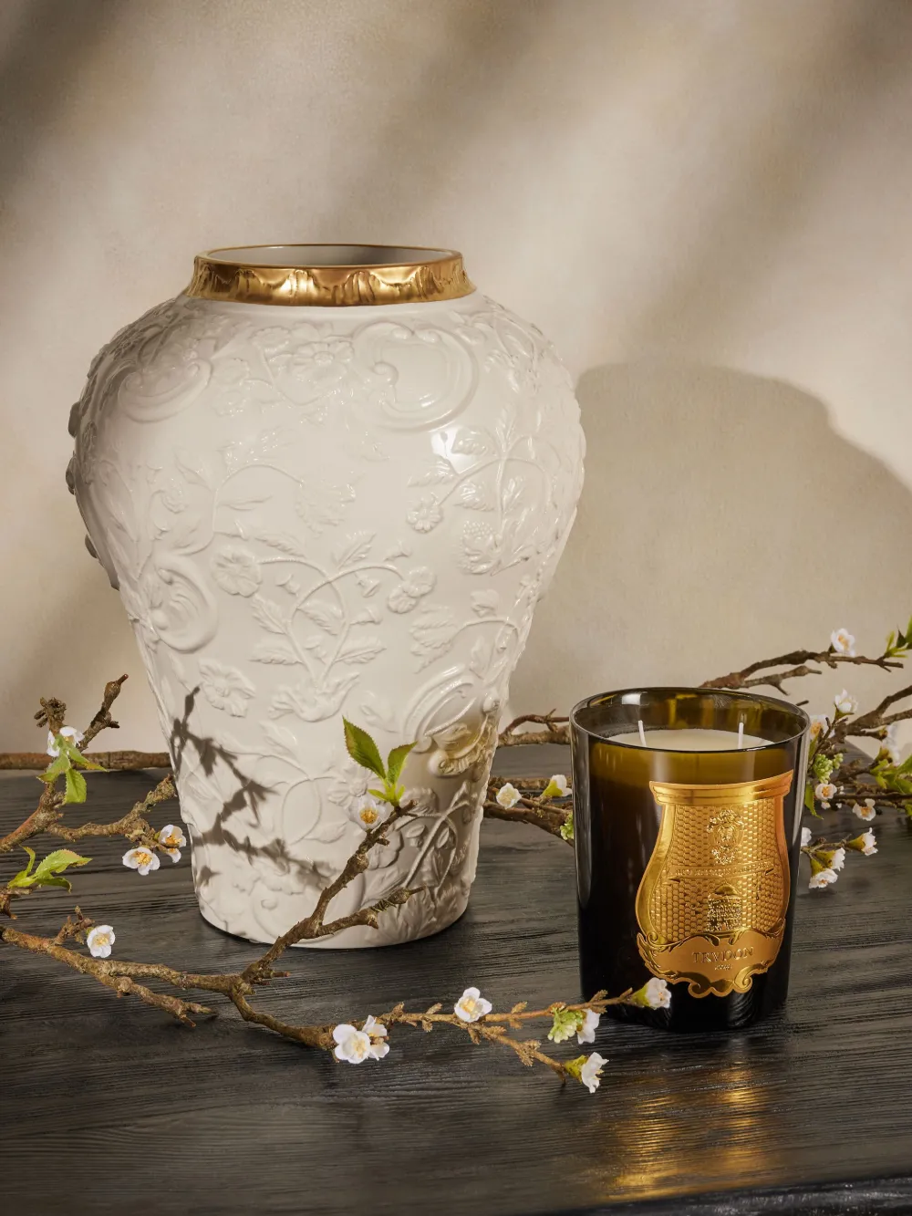 Villari Taormina Porcelain Vase In White