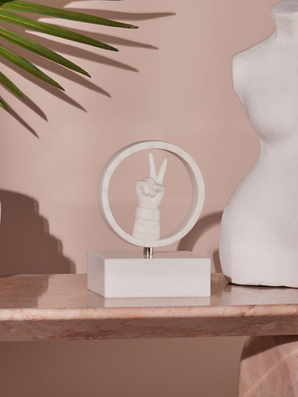 Shop Jonathan Adler Peace Bookend Set In White