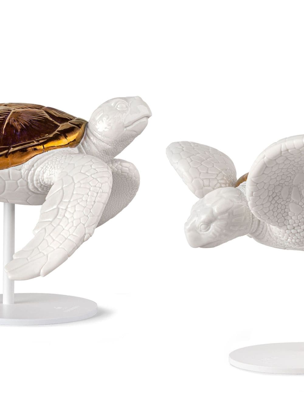 Shop Lladrò Sea Turtles Couple Sculpture (set Of Two) In White