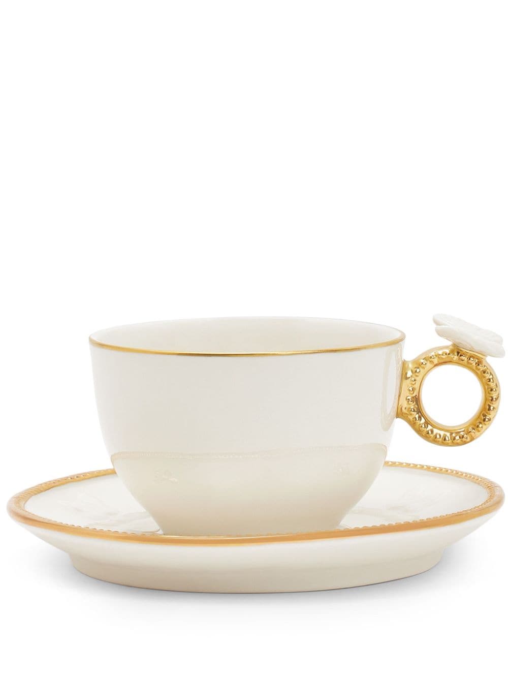 Shop Villari Butterfly Tea Cup And Saucer In White