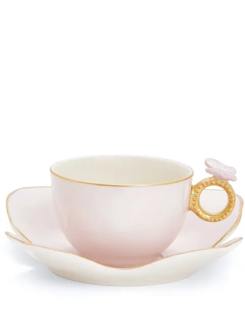 VILLARI set de plato y taza de té Butterfly
