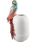 Lladró Macaw bird porcelain vase (56cm) - White