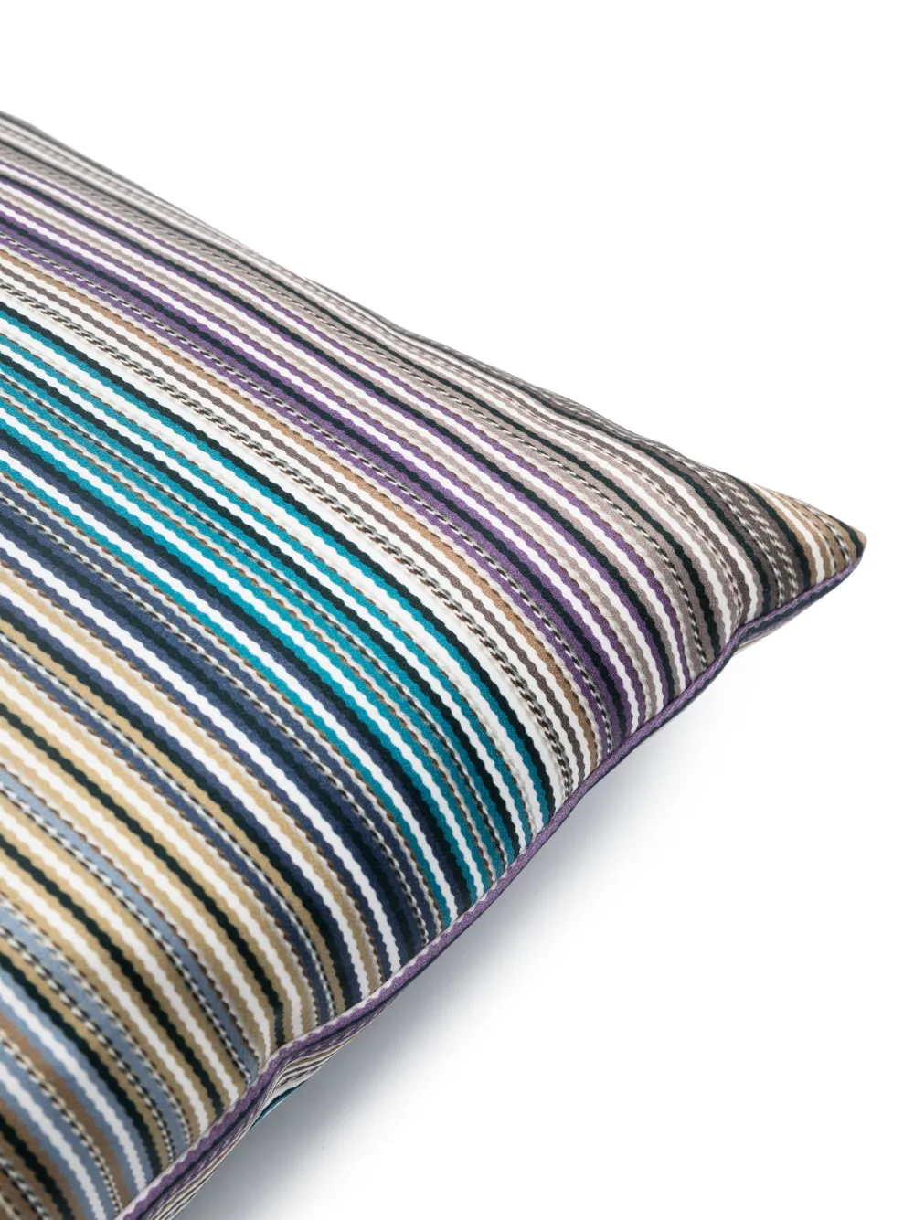 Shop Missoni Woven Striped Cushion In Blue